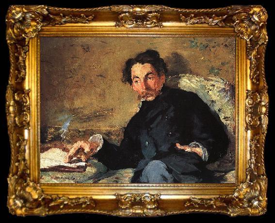framed  Edouard Manet Portrait of Stephane Mallarme, ta009-2